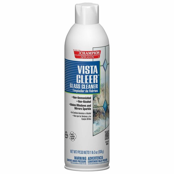 Chase Products Aerosol Glass Cleaner NO ammonia Vista Clear 12/20oz, 12PK 438-5155